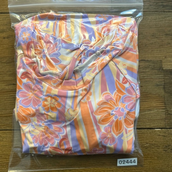 OP OCEAN PACIFIC Floral Retro Pattern Long Sleeve Swimsuit 70s Surfer - Picture 9 of 9